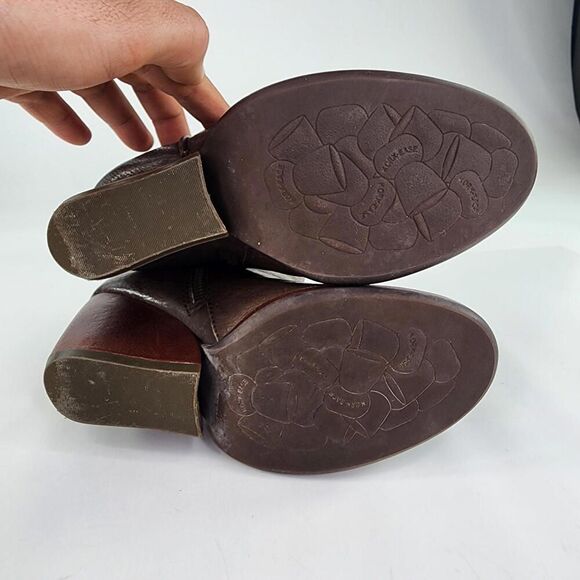 Kork-Ease Natalya High Heel Bootie US 6.5 M Brown Leather Zip Boots - Picture 6 of 10